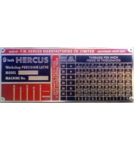 NEW Hercus 9a gearbox index plate----part No.363