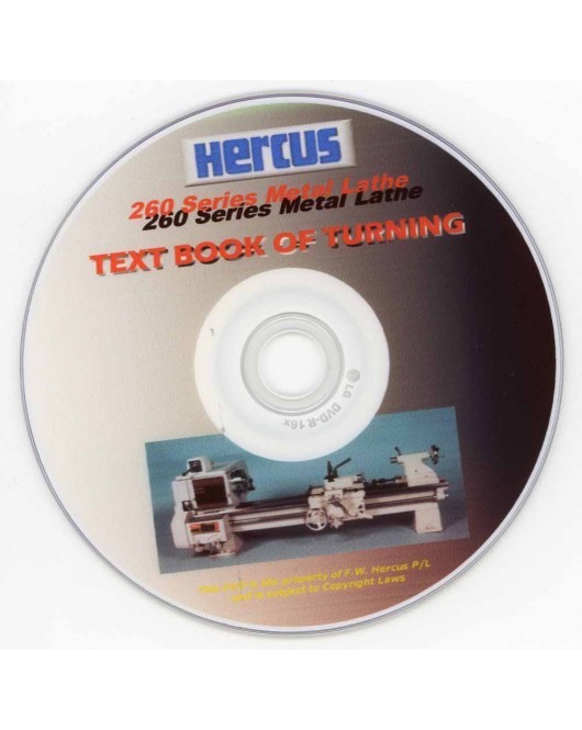 DVD of the Hercus 260 text book of turning, plus extras--part No.dvd-01