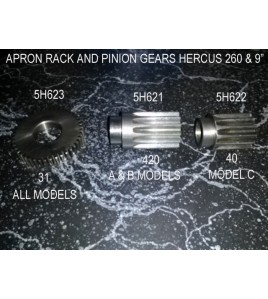NEW Hercus apron rack gear, 9 inch and 260, all models--Part No.5H623, 31