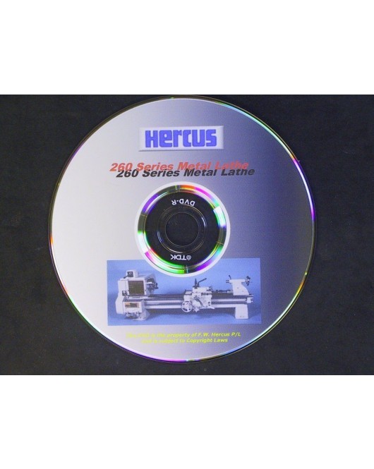 GENUINE HERCUS DVD ON HOW TO OPERATE AND MAINTAIN YOUR HERCUS 260 LATHE--part No.DVD-06