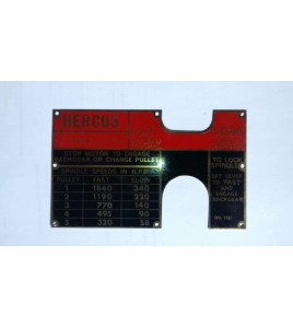 NEW Hercus Craftsman speed chart--part No.1057