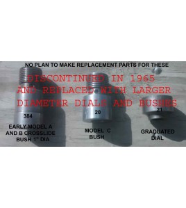 Early model Hercus crosslide dial and bushes-information only----part Nos.20, 21, 384